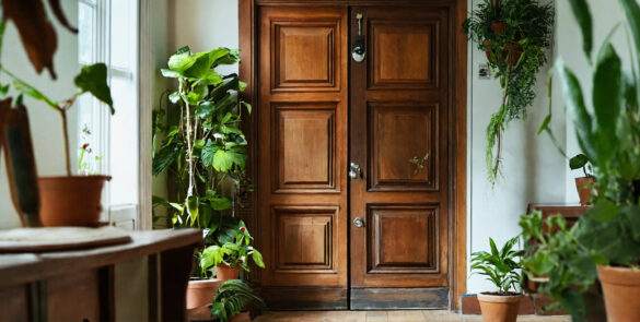 Tres cierrapuertas con retenedor